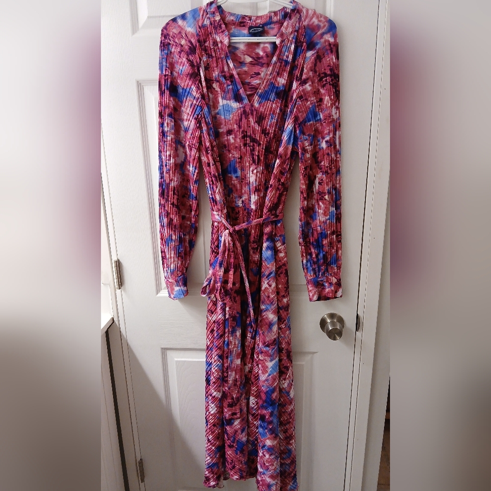 Scoop Accordion‑Pleated Tie‑Dye Dress – Size XL (16/18)